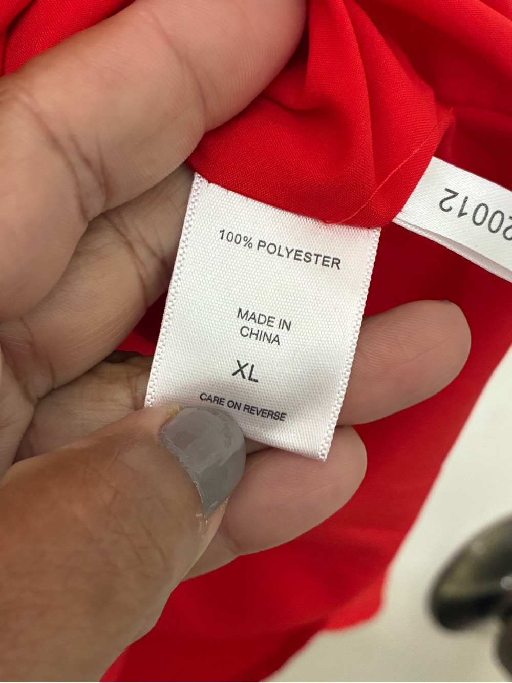 New York & Company Red V-Neck Tunic with Chest Pocket - Picture 5 of 6